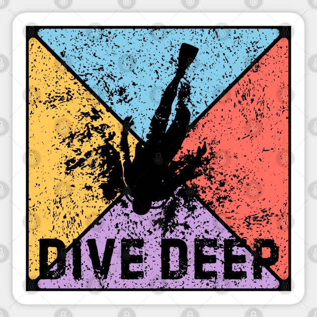 Dive Deep Retro Scuba Pop Art – Grunge Ocean Aesthetic Sticker by TuncGK